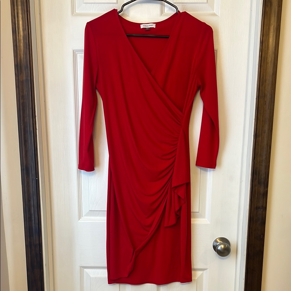 Elegant Red Wrap Dress